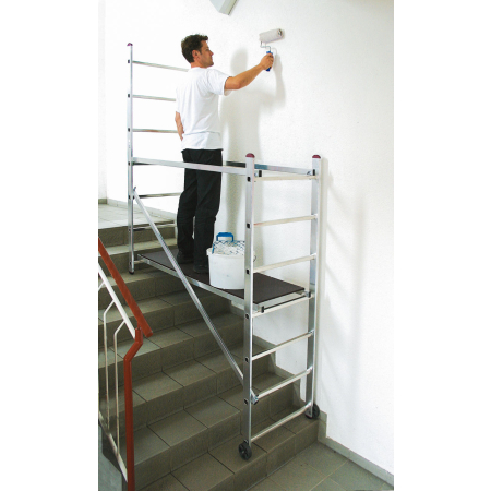 Aluminiowe rusztowanie robocze Krause Corda Mini – wysokość robocza ok. 3 m